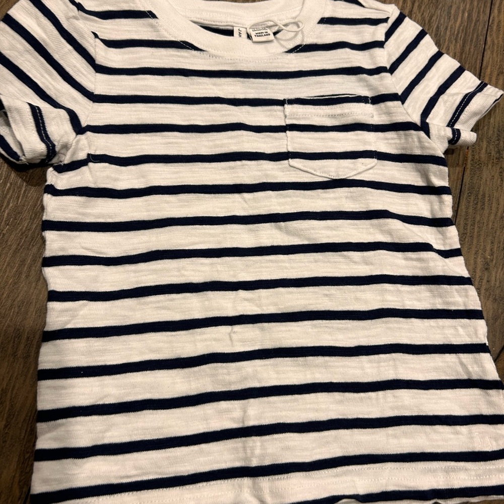 Janie and Jack Navy and White Striped Tee